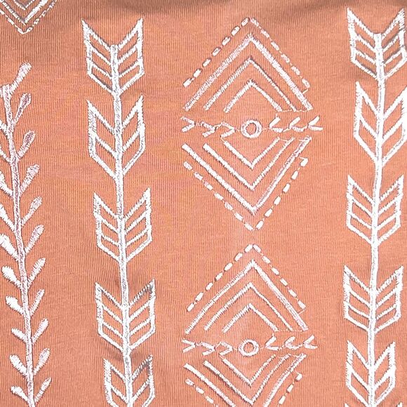 Ariat Women’s Blouse Coral‎ / Peach Embroidered V-Neck Summer Travel Size Medium - Picture 5 of 11